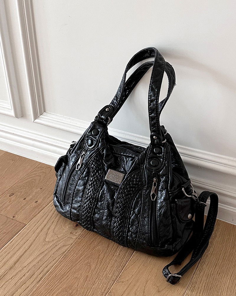 wonderwonder - Carna Y2K Vintage Leather Shoulder Bag Bag