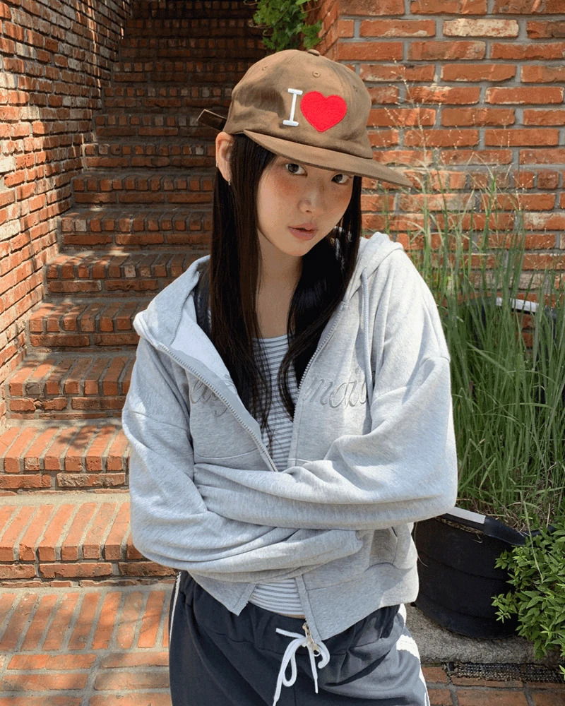 미마 아이러브 자수 캠프 캡 모자