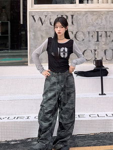 Tooth Pintuck Military Wide Pants