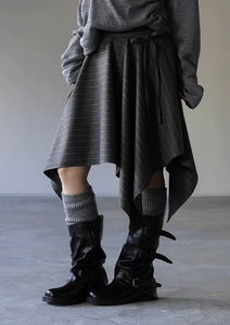 Meryl Stripe Ankle Midi Skirt