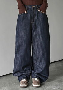 寬鬆長版牛仔褲