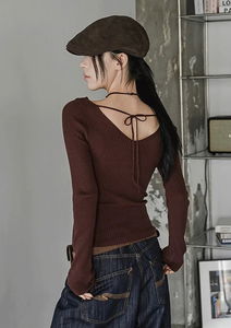 トレットバックリボンスリムニット