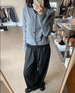 Poi Stripe Slacks *Black Available for same-day shipping