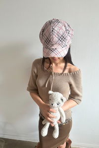 復古格紋貝雷帽