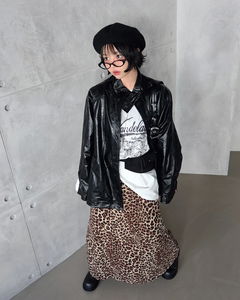 Glossy Leather Safari Half Jacket