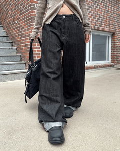미제 논페이드 롤업 포켓 와이드 데님 롱 팬츠