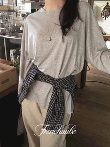 基本款寬鬆長袖冬季T恤