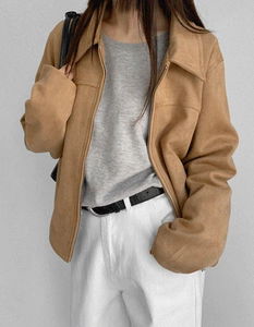 スウェードタッチ2クロップカラージャケット