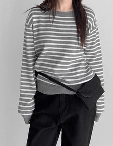 Striped Anmuji 4 Round Knitwear 