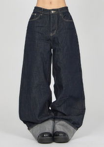 Rolled-Up Raw Wide Denim DE043