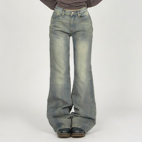 Low-Rise Washed Straight Bootcut Denim DE046 (Delayed delivery)