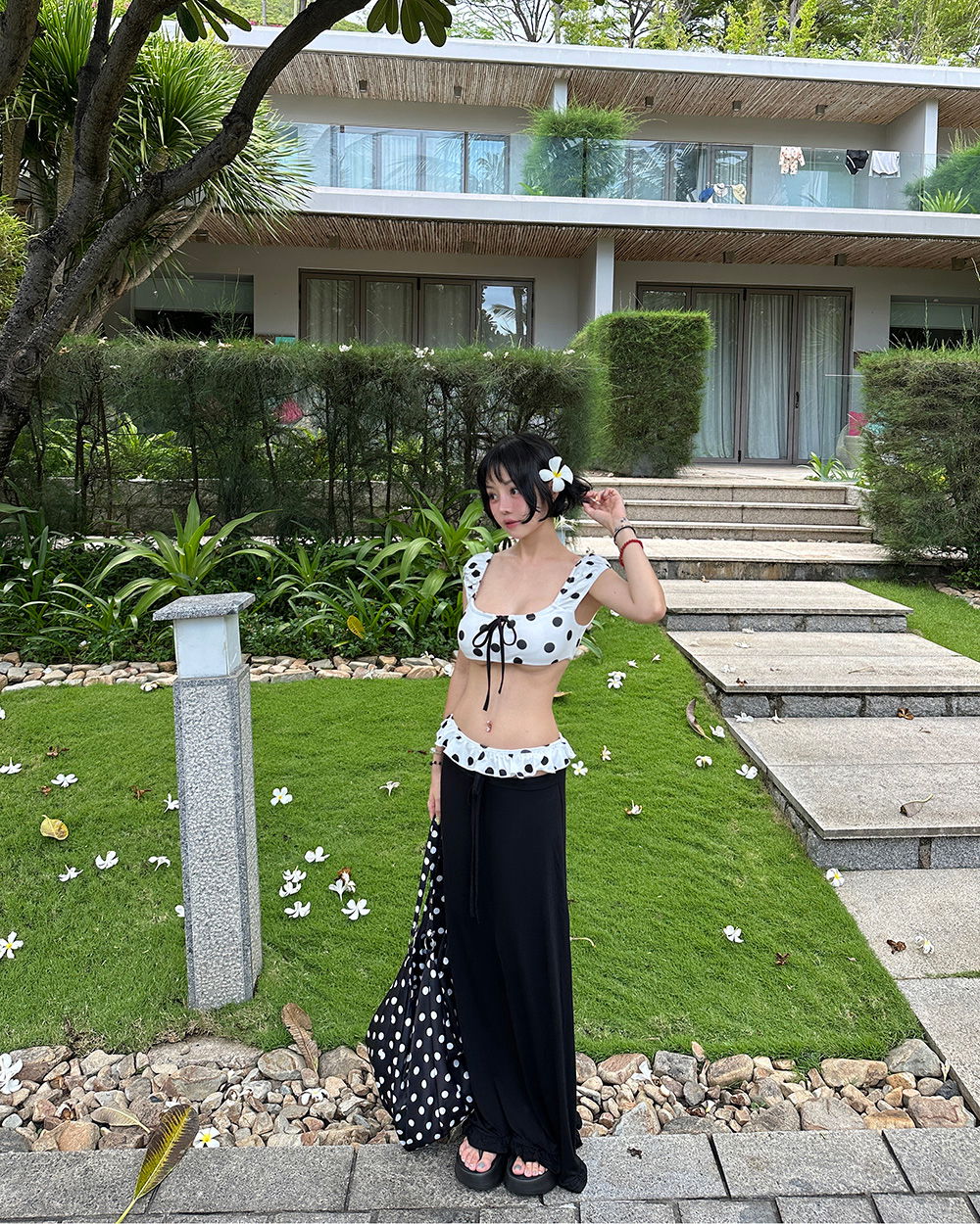 롱 스커트 모델 착용 이미지-S1L43