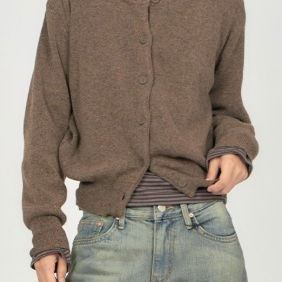 Round Neck Basic Knit Cardigan CA009