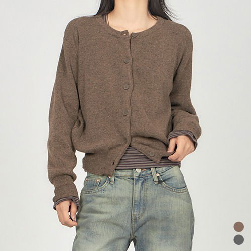 Round Neck Basic Knit Cardigan CA009