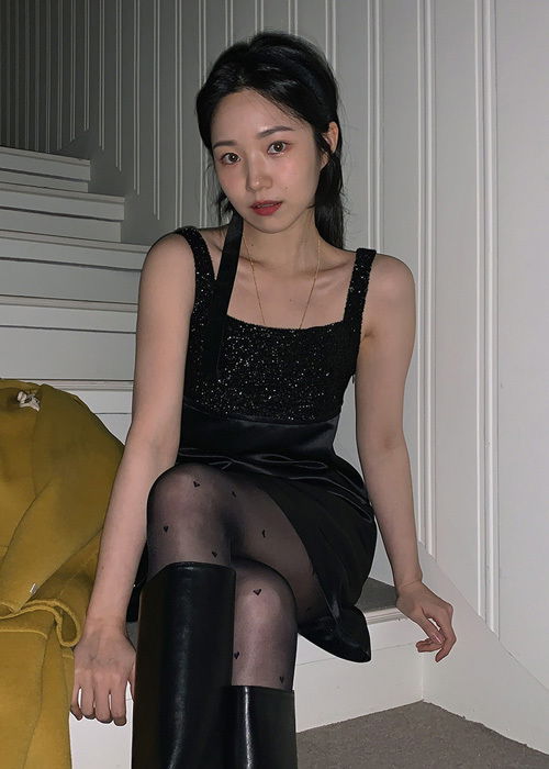 Mixed fabric mini Dress