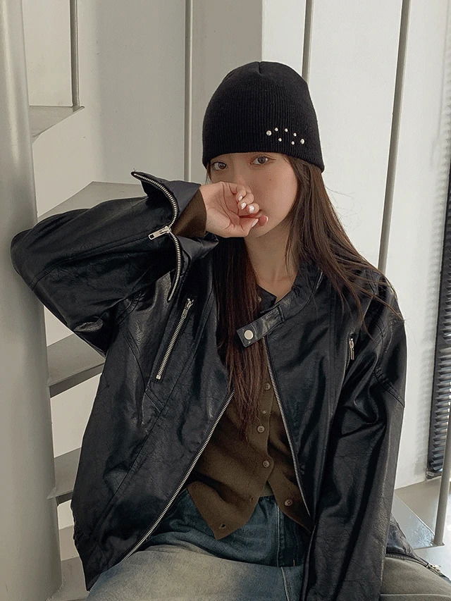 케더슨 스터드 니트 비니