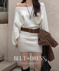 Loaded one-shoulder one-shoulder off-shoulder Ribbed knit mini Dress