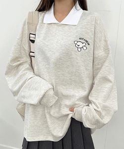 드림 퍼피 자수 오버핏 카라티 (3컬러)