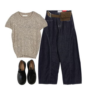 jeans,knitwears,loafers 코디