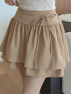 蓬蓬荷葉邊綁帶半身裙