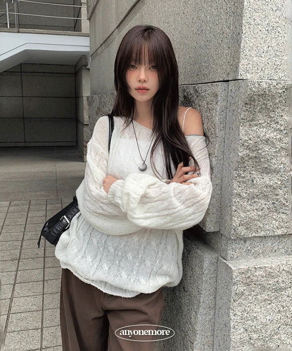 Ez Alpaca Boat Neck Twisted Knitwear