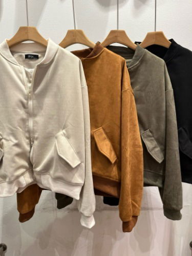 Suede blouson jacket