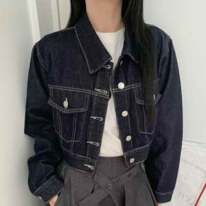 크롭 셀비지 자켓