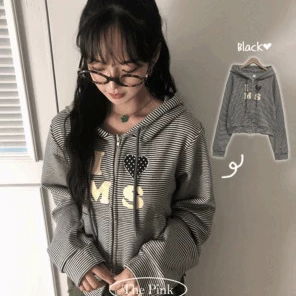 블링 아이러브 레터링 단가라 투웨이 후드집업