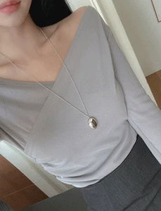 Circle long necklace