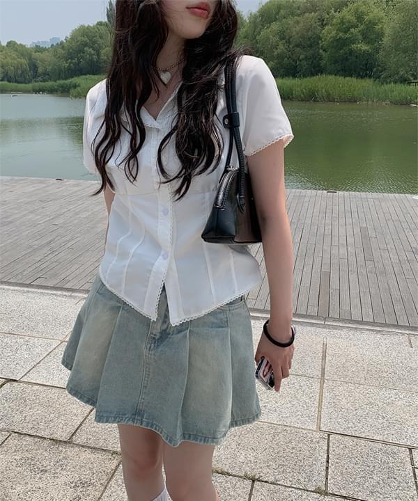 프린스 카라 블라우스 라인 셔츠