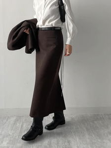 Monet Tweed H-Line Long Skirt