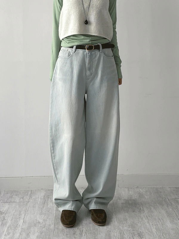 Vintage long wide denim pants