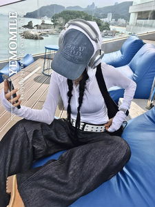 피스 자수 벌룬 생지 팬츠