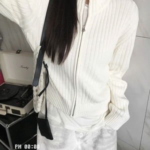 톰 하이넥 니트 집업