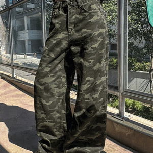 카모 백포켓 카고 파라슈트 와이드 롱팬츠 긴바지