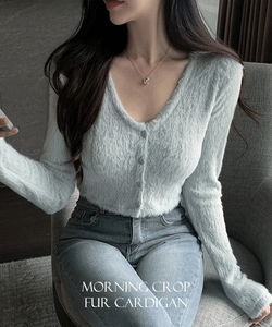 モーニングVクロップファーカーディガン