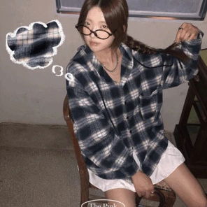 엘릭 오버핏 빈티지 체크 패 턴 후드 긴팔 남방 셔츠 (4color)