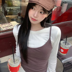 브렌 배색 골지 뷔스티에set (4color)