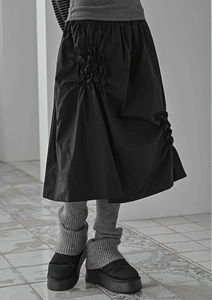 Mien shirring midi skirt