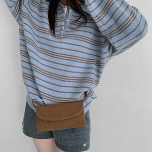 ラインカラー6カラーボタンニット