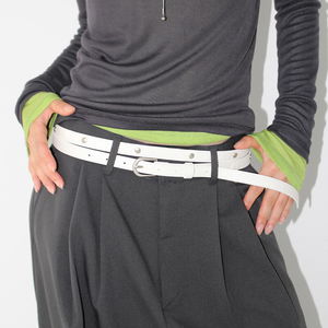 ROLL-UP STUD BELT (ivory / black)