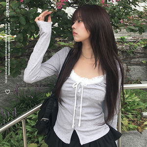 Urban Ribbon Lace Slim Cardigan T-Shirt