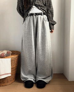 엣드 밴딩 스트랩 스트링 와이드 트레이닝 롱 팬츠