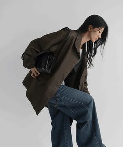 休閒寬鬆抽繩軍風外套