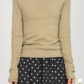 Daily U-Neck Long Sleeve T-Shirt TS063