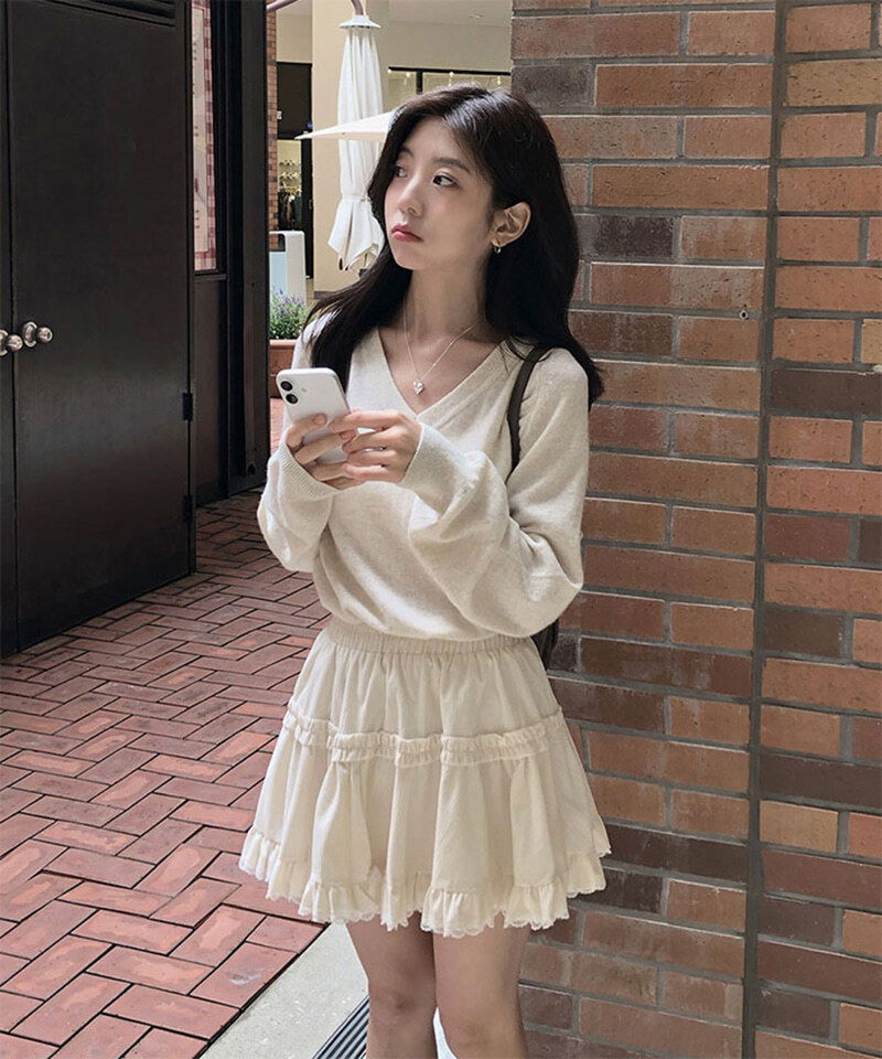 Burdeen V-Neck Loose-fit long-sleeved knitwear 针织衫