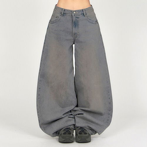 日常刷色氣球版型牛仔褲DE049