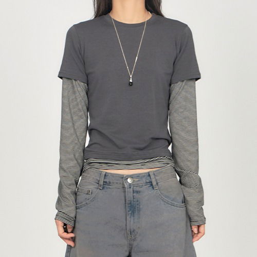 Layered Striped T-Shirt TS061