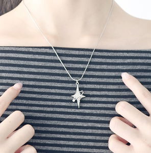 星星圓形吊墜項鍊