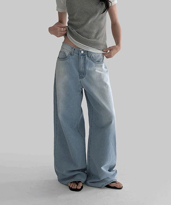 딜레트 와이드 데님 팬츠